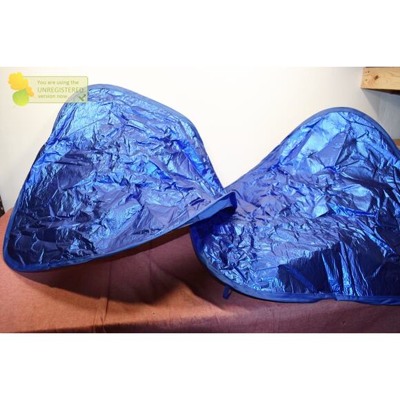 Type S Jumbo Fashion Reversible Spring Shade Blue/Silver 68x32" - Picture 3 of 6